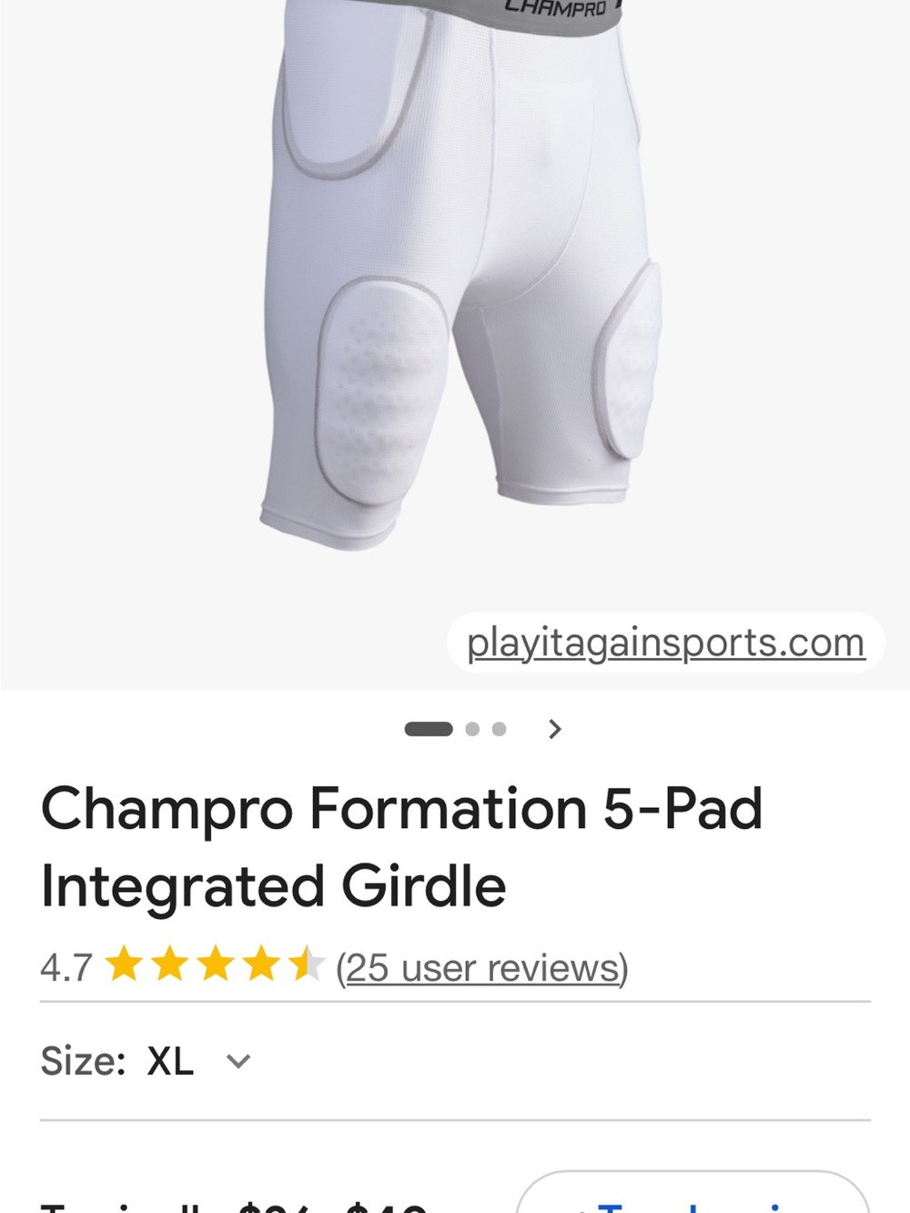Champro Formation 5-Pad Integrated Girdle - White